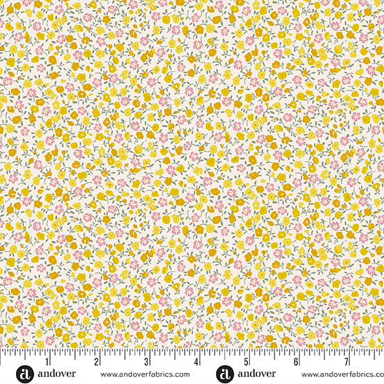 Petite Fleur MU-185-Y Ditzy Yellow Andover Half Yard