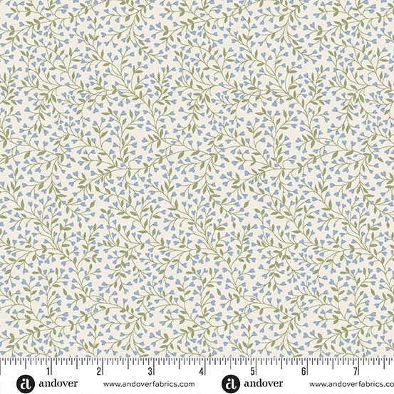Petite Fleur MU-186-B Vine Blue Andover Half Yard