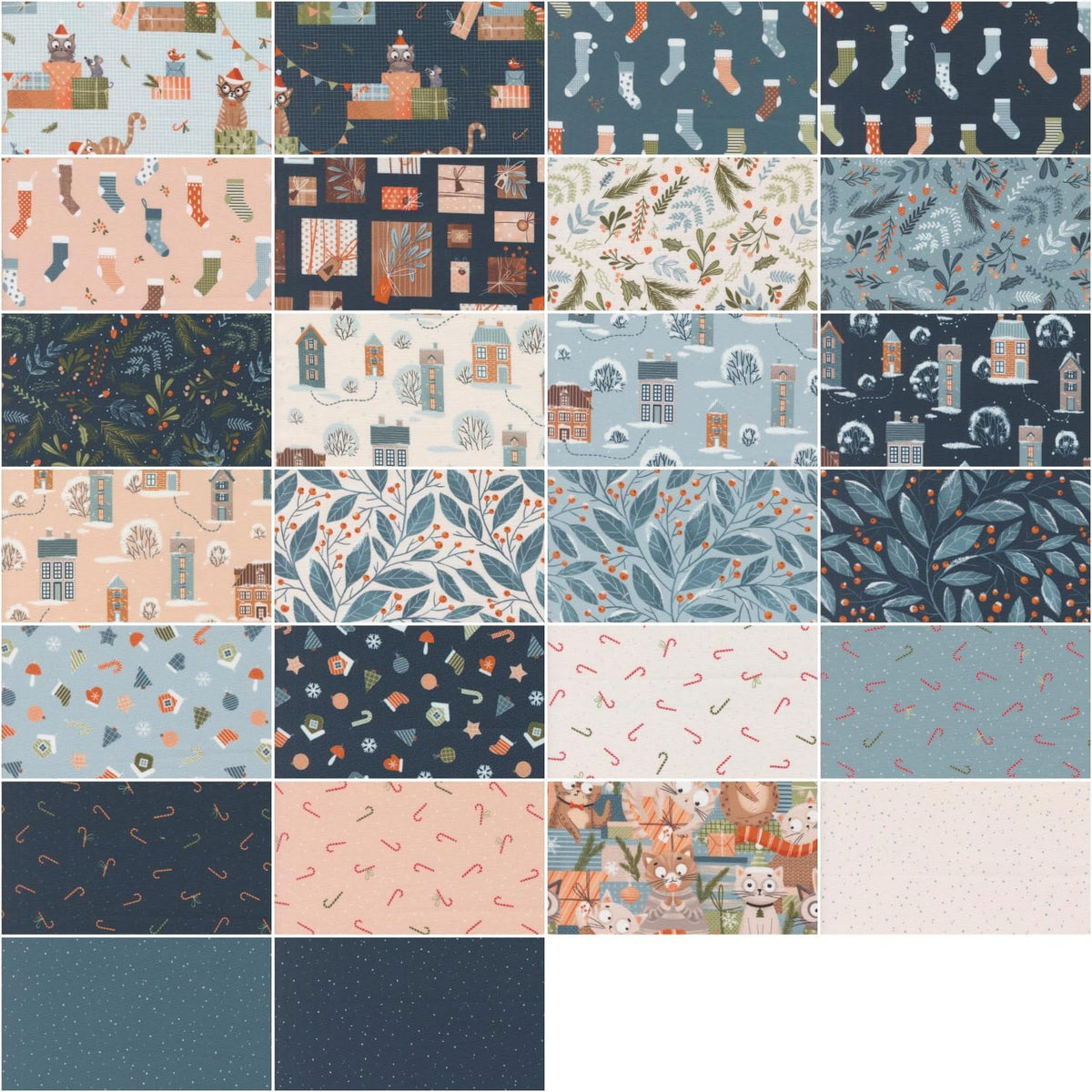 Purrfect Christmas 5" Charm Pack Elan Amo Moda