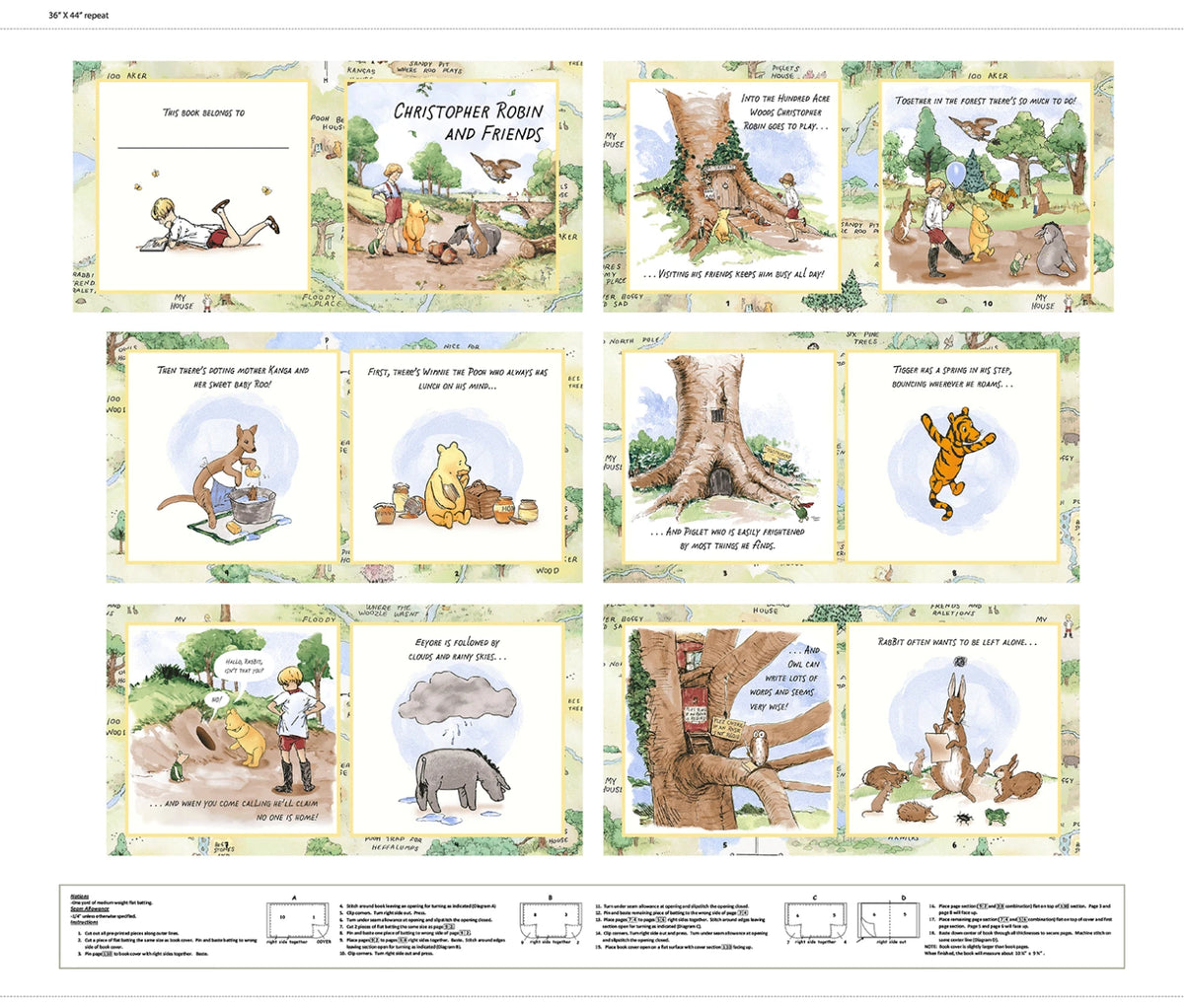 Winnie The Pooh Soft Book Panel 8729BPS-36 - 151P