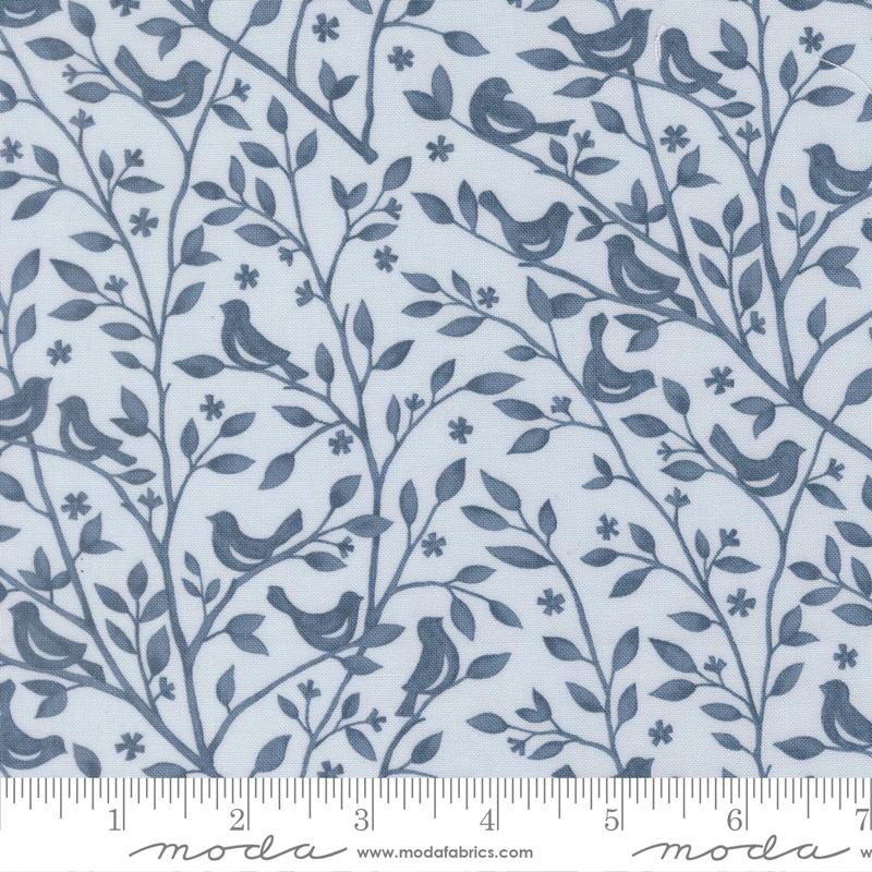 Family Tree Birds Branches Mist 56161 18 Deb Strain Moda Half Yard