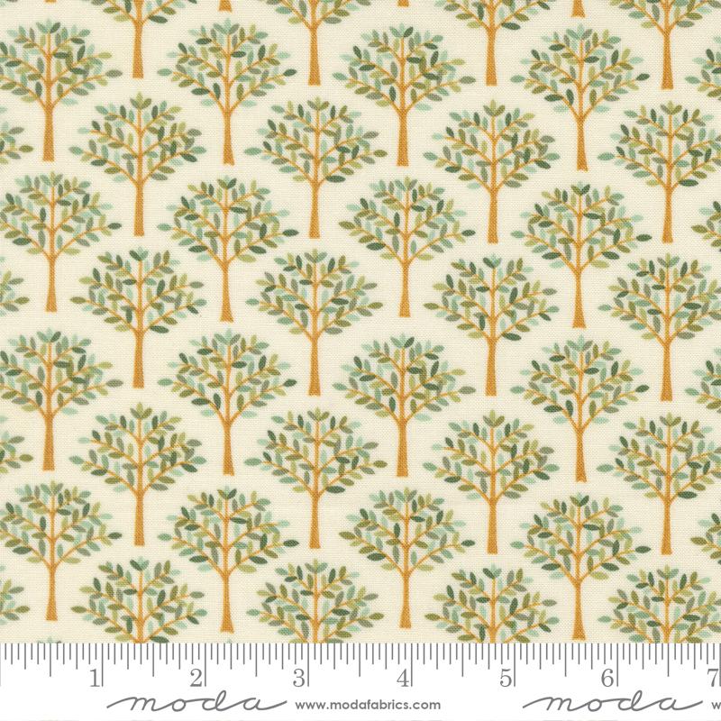 Family Tree Trees In A Row Warm White 56163 11 Deb Strain Moda Half Yard