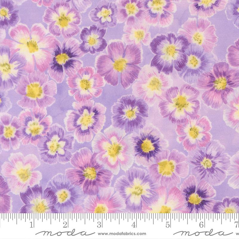Delphinium Auricula Florals Mauve Janet Clare Moda 24650 17 Half Yard