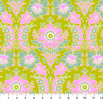 Full Bloom Eloise Chartreuse 91086-70 Heather Bailey FIGO Northcott Half Yard