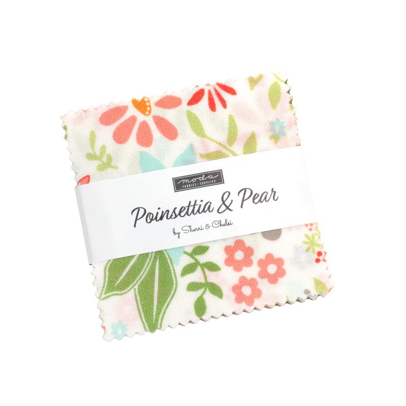 Poinsettia and Pear Mini Charm 37710MC Moda