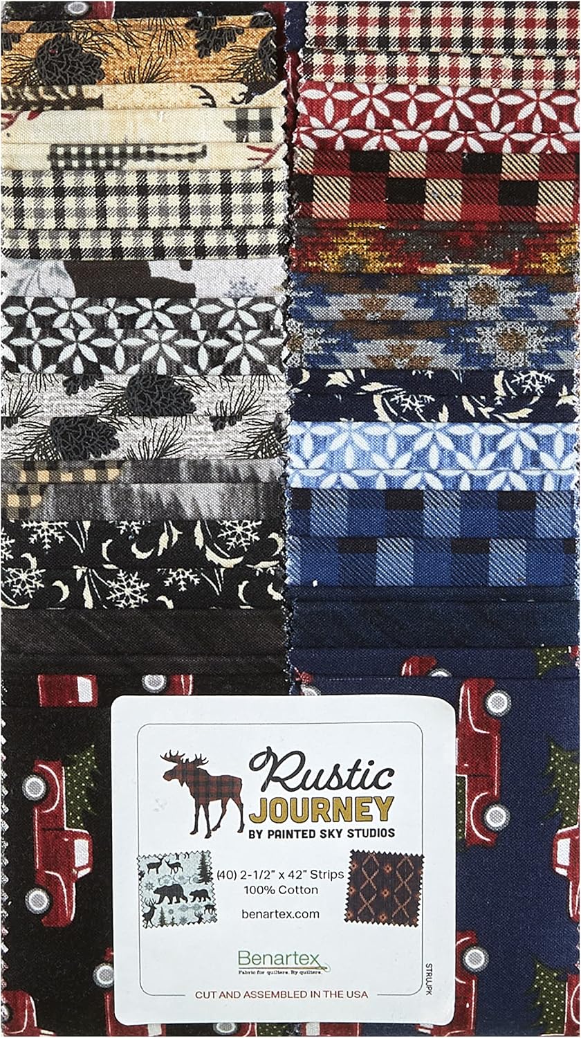 Rustic Journey 2.5" Strip-Pies Jelly Roll Painted Sky Studio Benartex