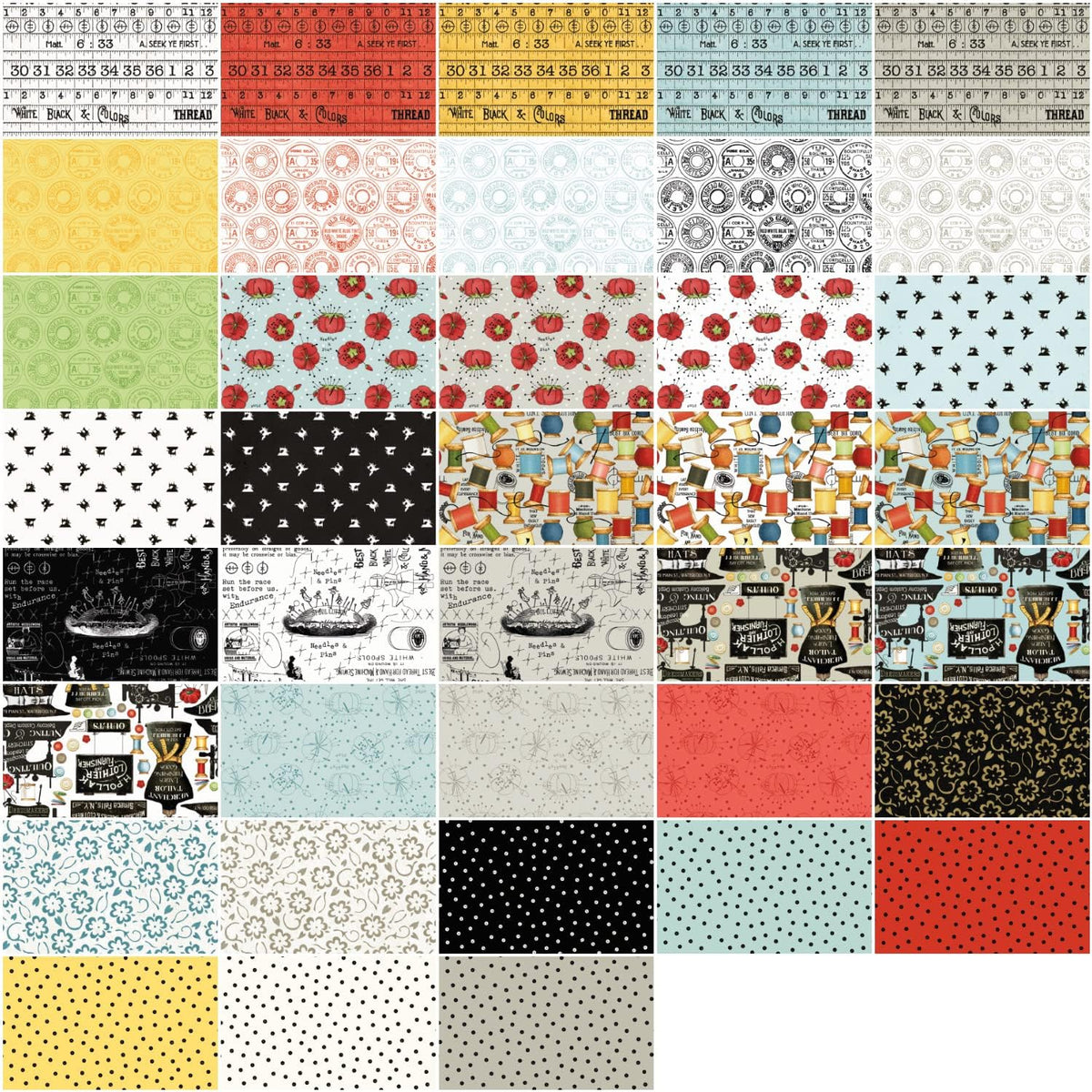 Best of She Who Sews Sew Vintage Text Gray C11343-GRAY J. Wecker Frisch Riley Blake Half Yard