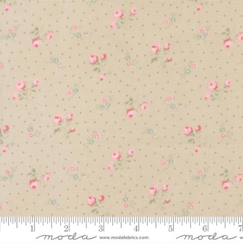 Abide Small Floral Dots Stone Janet Clare Moda 18792 17 Half Yard