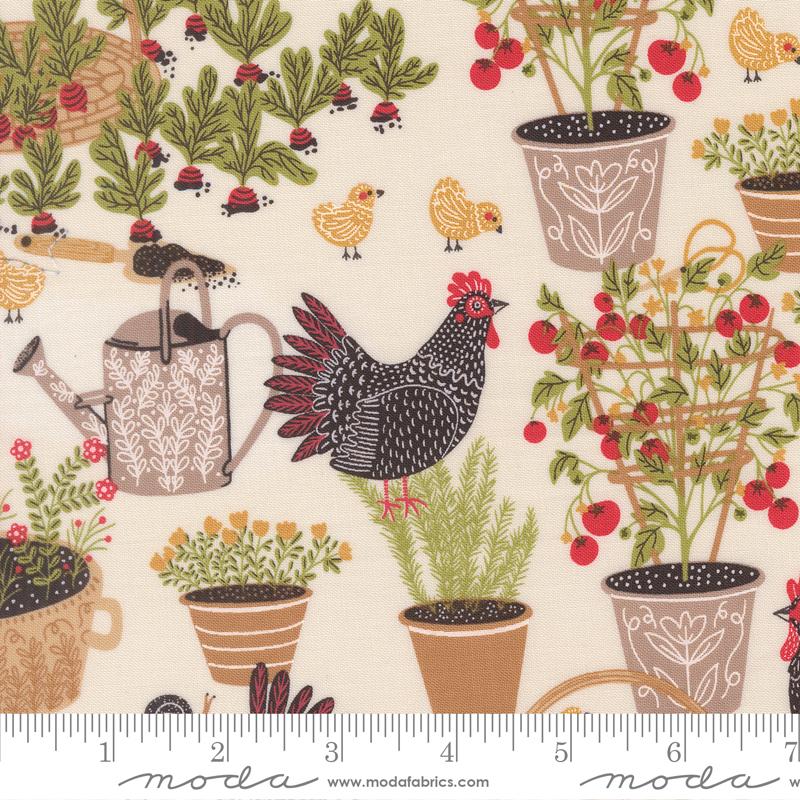 The Henhouse Chicken Garden Multi Gingiber Moda 48430 11 Half Yard