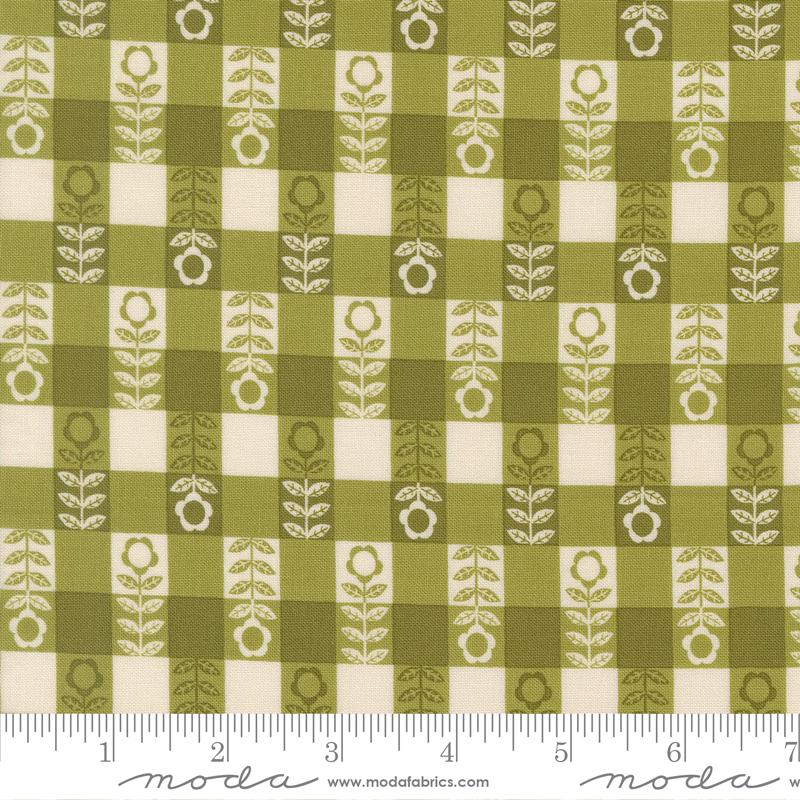 The Henhouse Flower Plaid Checks and Plaids Gingham Grass Gingiber Moda 48436 15 Half Yard