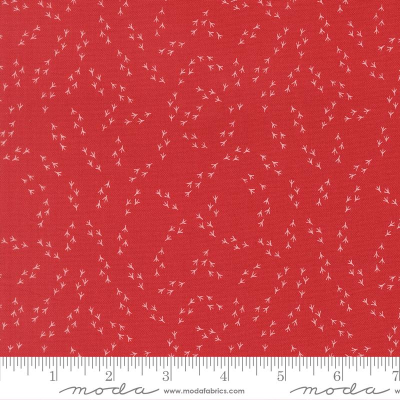 The Henhouse Barnyard Chicken Feet Red Gingiber Moda 48438 16 Half Yard