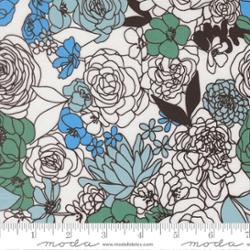 True To Hue Hidden Facets Floral Love Dove Dusty Sky Alli K Desgn Moda 11560 41 Half Yard