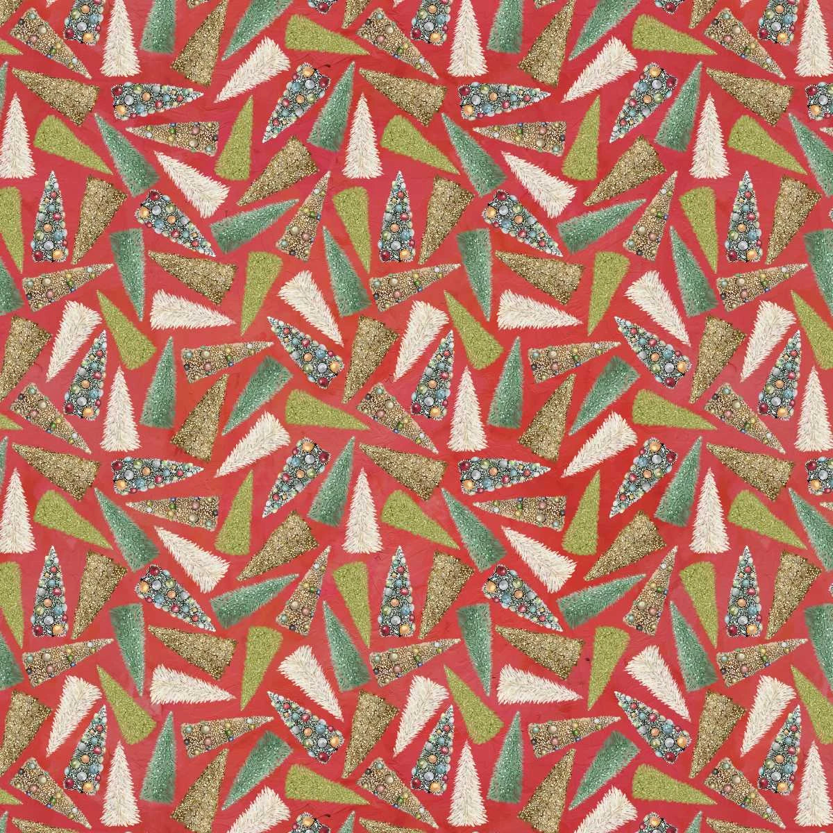 Holly Woods Bottlebrush Tree Toss 9246-83 Coral Studio E Half Yard