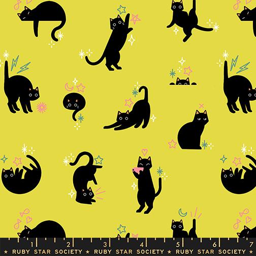 Freaky Familiars RS5193 11 Citron Ruby Star Moda Half Yard