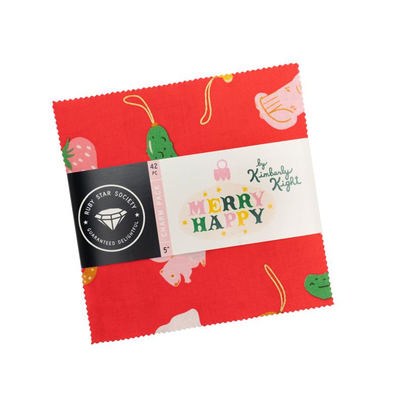 Merry Happy 5x5 Charm Pack Kimberly Kight RS3097PP Ruby Star