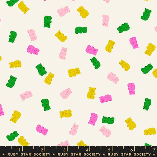 Merry HappyMerry Gummies Christmas Novelty Gummy Bears Candy Natural Ruby Star RS3104 11 MODA HALF YARD