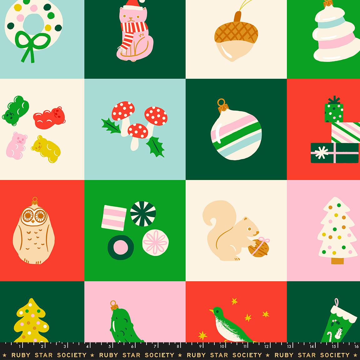 Merry Happy Panel 36X44 Panel Lollipop Christmas Ruby Star RS3105 11 MODA 36X44 Panel