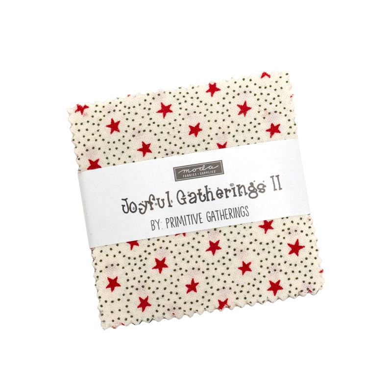 Joyful Gatherings II Mini Charm 2.5x2.5 Primitive Gatherings MODA 49330MC 42 Asst Pieces
