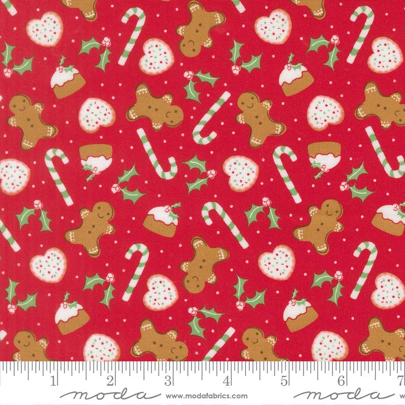 Merrily On High 43212 13 Sweet Treats Christmas Red  Moda Half Yard