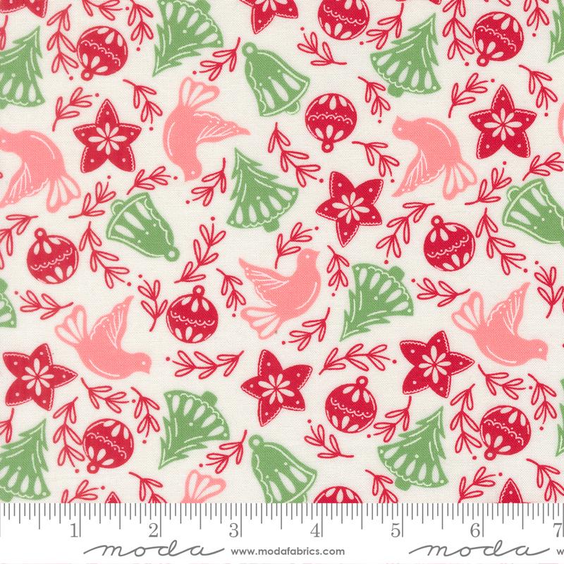 Merrily On High 43213 11 Cookie Cutters Snow Moda Half Yard