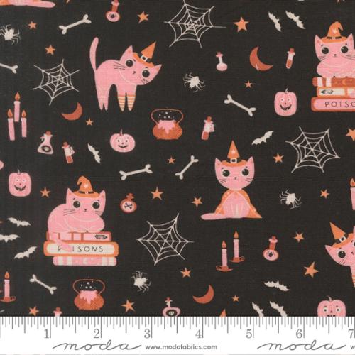 Purrs and Boos Black Cat 39060 16 Moda Half Yard