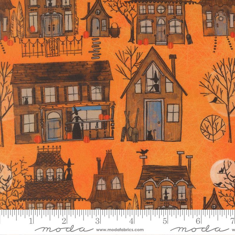 Coven Witch Village 48801 12 Pumpkin Moda Half Yard