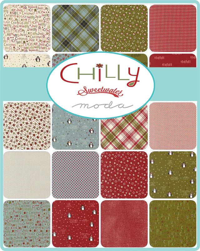Chilly Christmas Flowers Storm 55712 15 Sweetwater Moda Half Yard