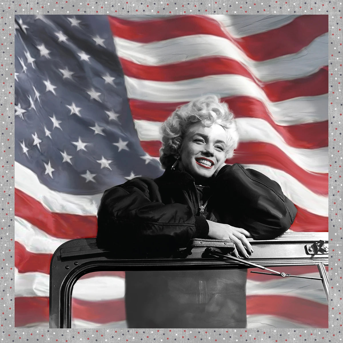 Stars & Stripes Marilyn USO Tour 1 Yard Panel 9352PS-103 Funny Girl Studio E