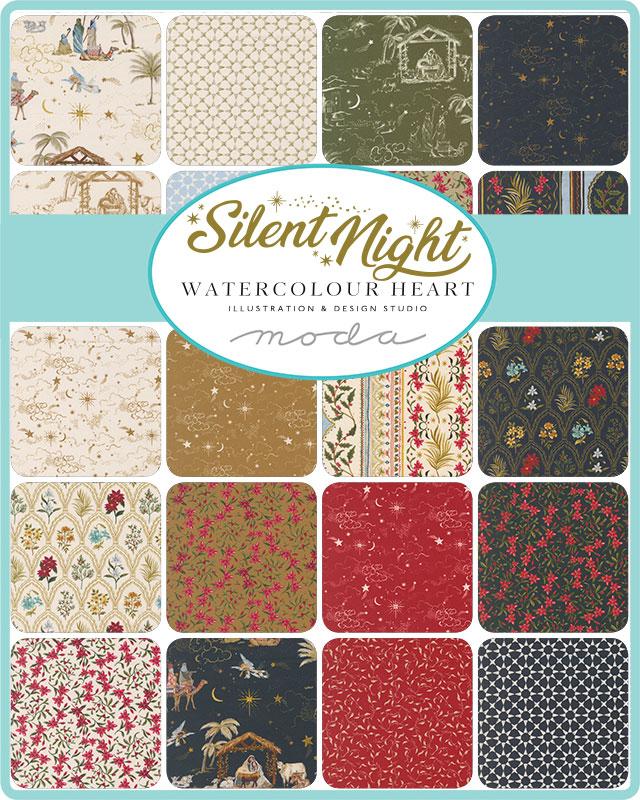 Silent Night 20 Fat Quarter Watercolour Heart 40050AB Moda 20 Pcs