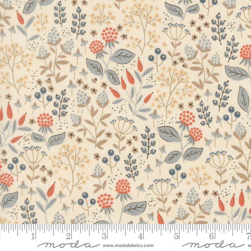Natures Sketchbook 39071 11 Leaves and Berries Pearl Moda Half Yard
