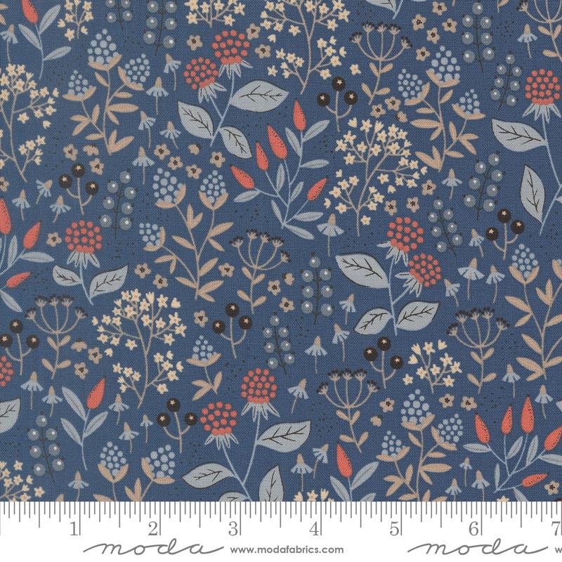 Natures Sketchbook 39071 16 Leaves and Berries Twilight Moda Half Yard
