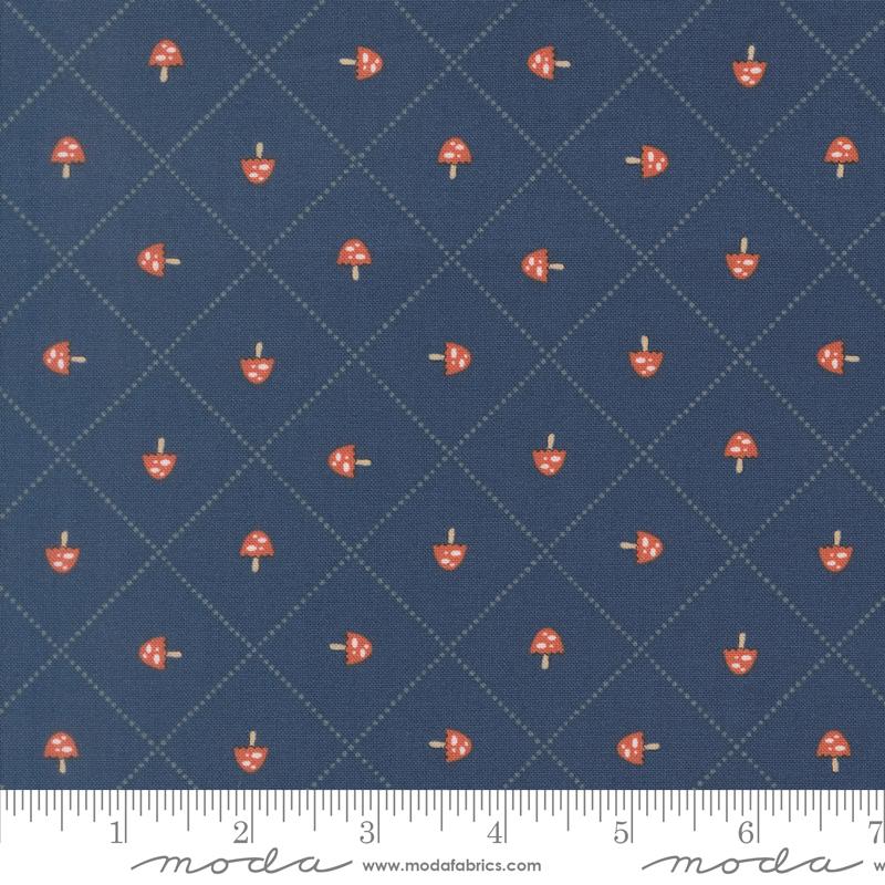 Natures Sketchbook 39077 16 Mushroom and Grid Twilight Moda Half Yard