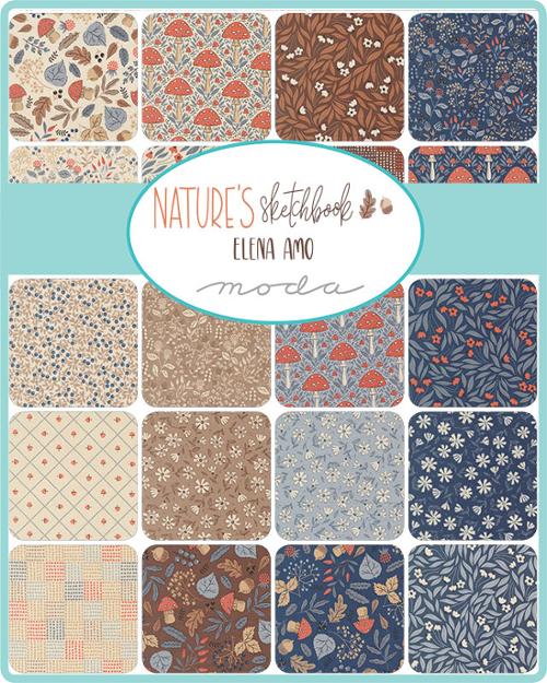 Natures Sketchbook 10" Layer Cake® 39070LC Elena Amo Moda.