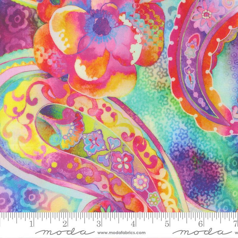 Gradients Gallery 33880 11 Dream State Paisley Rainbow Moda Half Yard