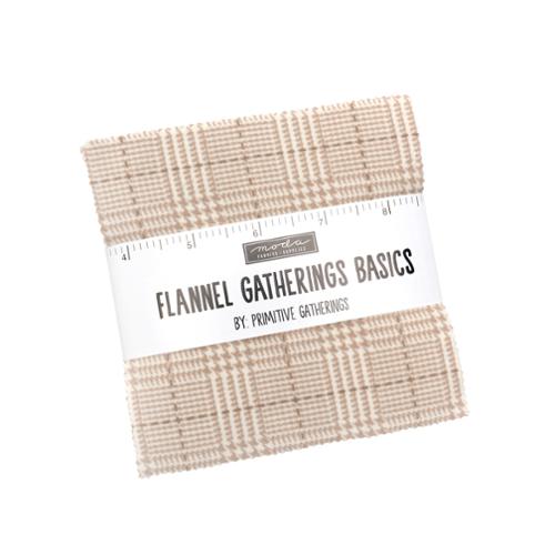 Flannel Gatherings Basics 5" Charm Primitive Gatherings 49340PPF Moda
