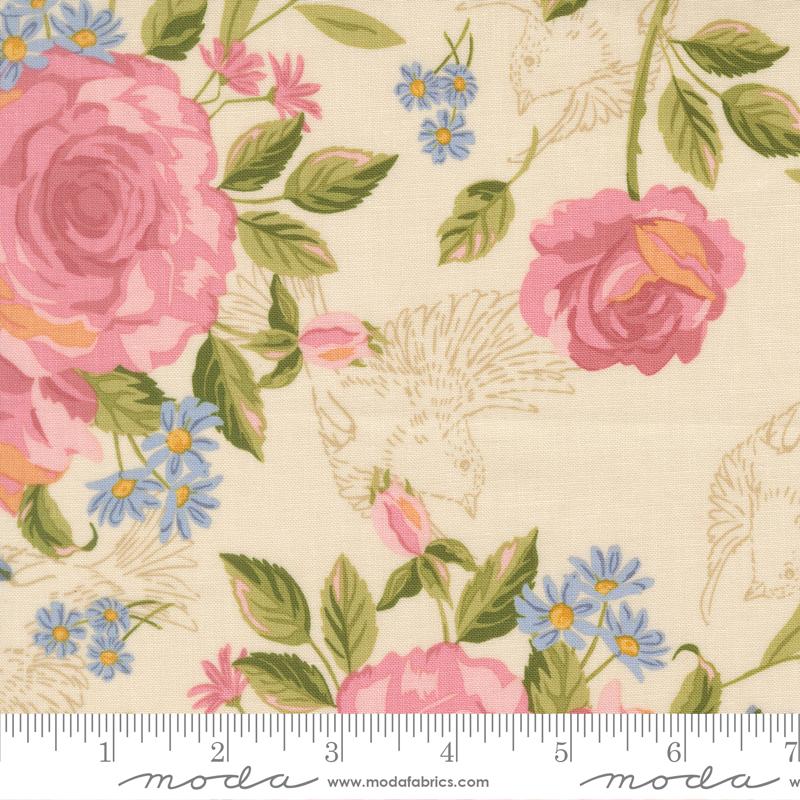 My Secret Garden 20980 11 Grandmas Rose Garden Cloud Moda Half Yard
