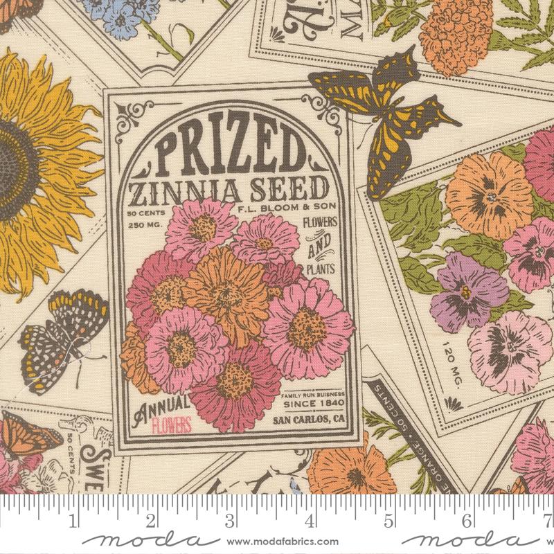 My Secret Garden 20981 11 Seeds of Love Florals Cloud Moda Half Yard