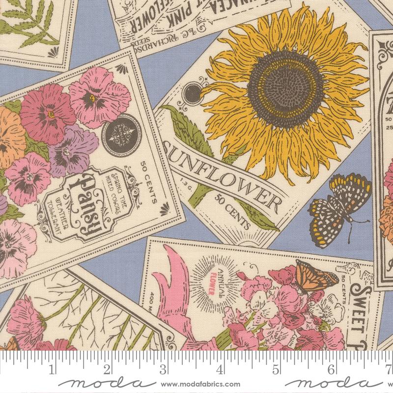 My Secret Garden Seeds of Love 20981 22 Dusk Moda Half Yard