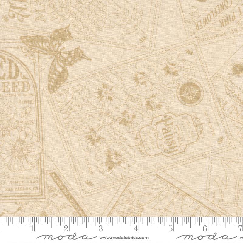My Secret Garden Seeds of Love 20981 31 Cloud Natural Moda Half Yard