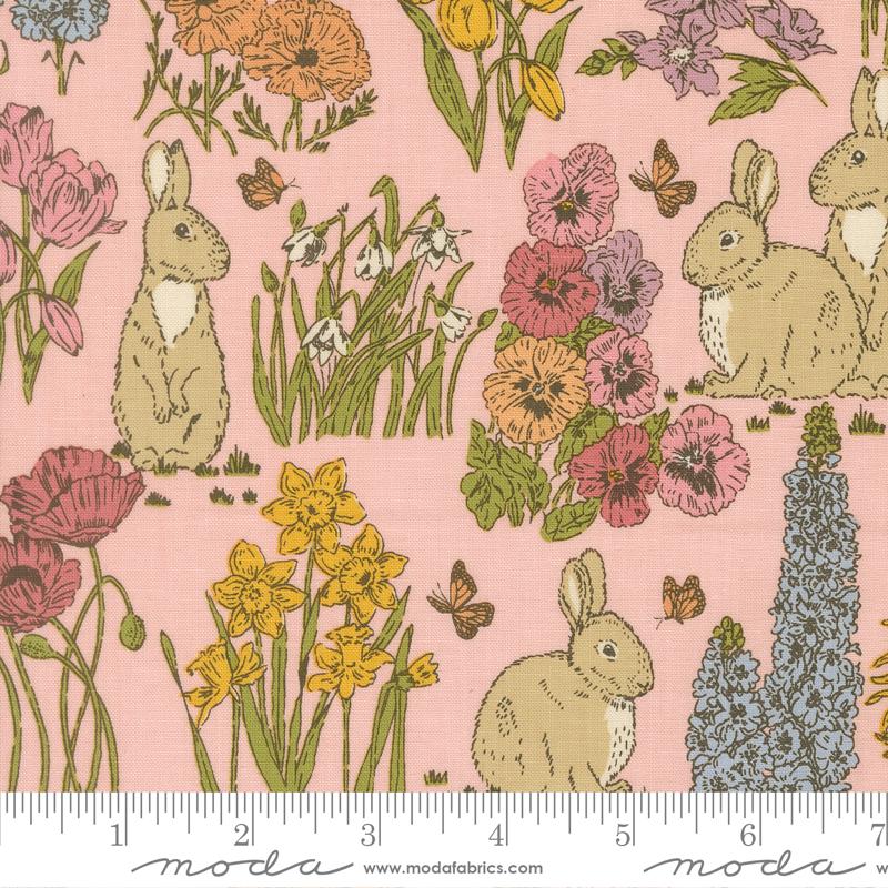 My Secret Garden 20982 23 Garden Bunnies Petal Moda Half Yard