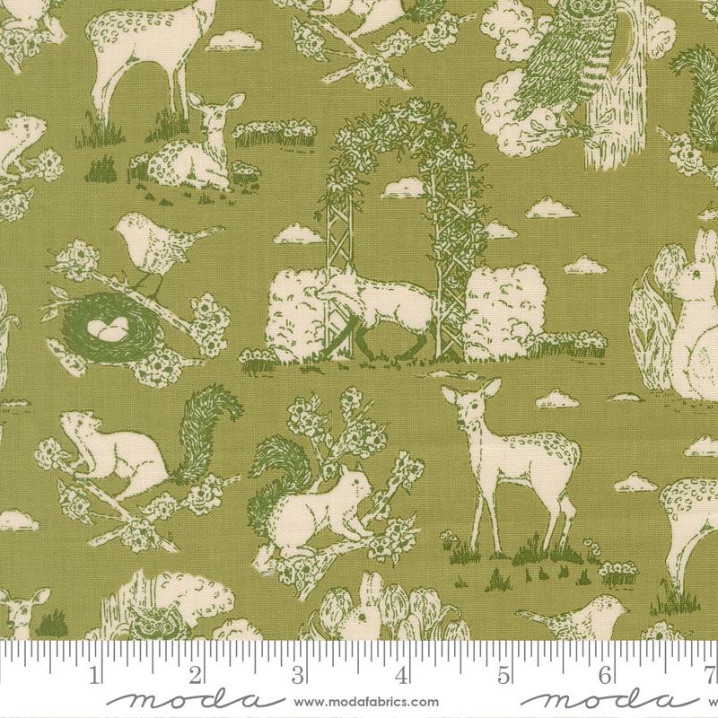 My Secret Garden 20983 18 Garden Toile Landscape Grass Moda Half Yard
