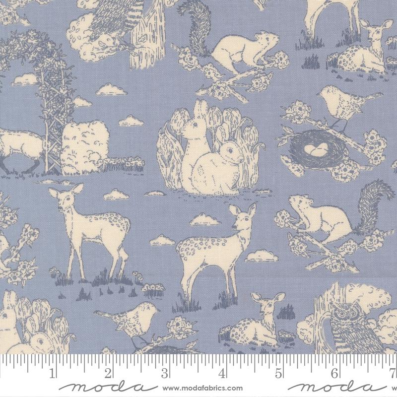 My Secret Garden 20983 22 Garden Toile Dusk Moda Half Yard