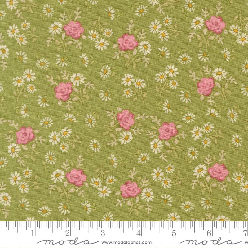 My Secret Garden 20985 18 Rose Garden Small Floral Grass Moda Half Yard