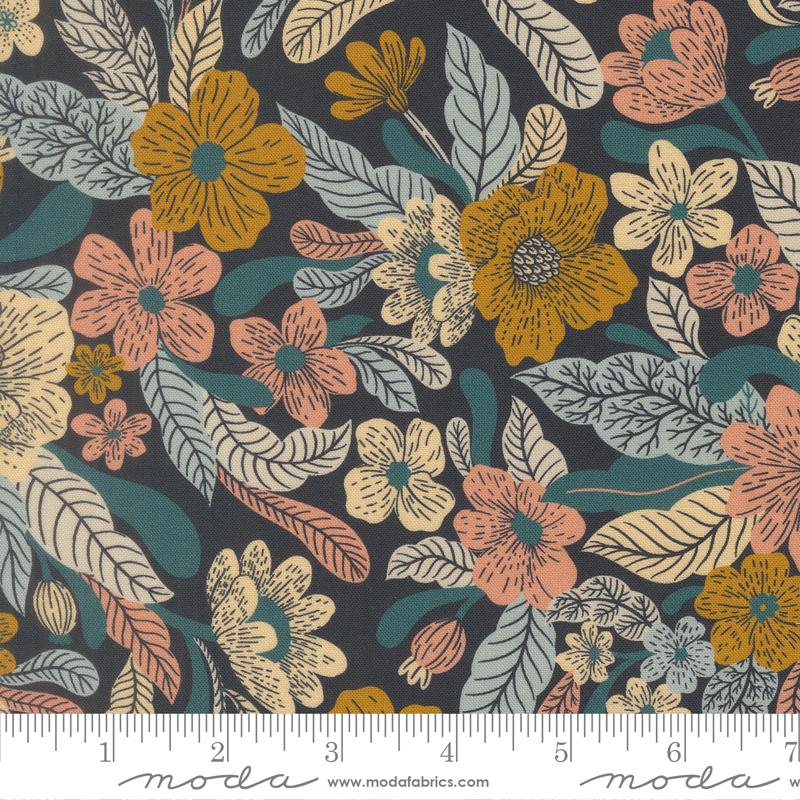 Feather and Forest 14140 19 Wildflower Whispers Midnight Moda Half Yard