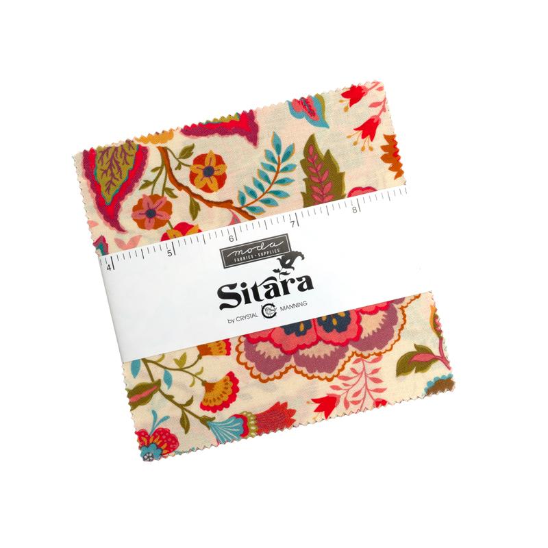 Sitara Charm Pack 5X5 Crystal Manning MODA 11980PP 42 Asst Pieces
