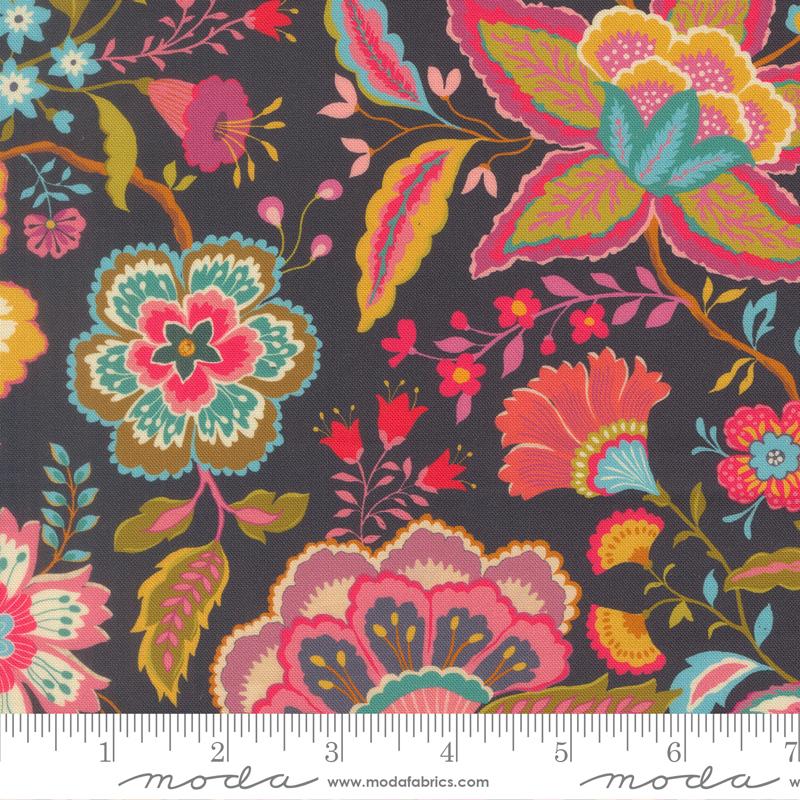 Sitara Jasmine Florals Midnight Crystal Manning MODA 11980 12 HALF YARD