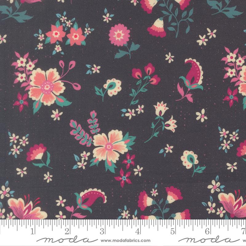 Sitara Davina Florals Midnight Crystal Manning MODA 11982 12 HALF YARD