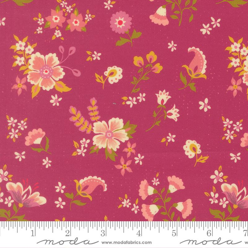 Sitara Davina 11982 24 Pomegranate Crystal Manning MODA HALF YARD
