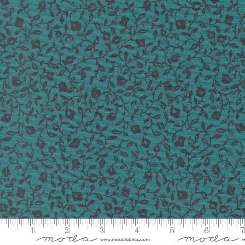 Sitara Affinity Small Floral Vines Lagoon Crystal Manning MODA 11985 15  HALF YARD