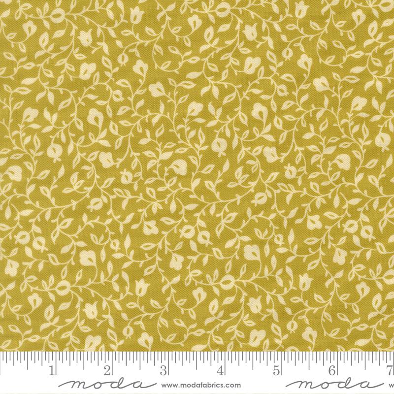 Sitara Affinity Small Floral Vines Pesto Crystal Manning MODA 11985 18  HALF YARD